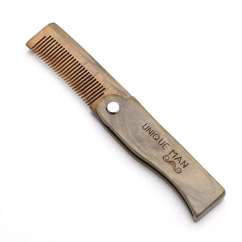 Folding Wooden Beard Comb