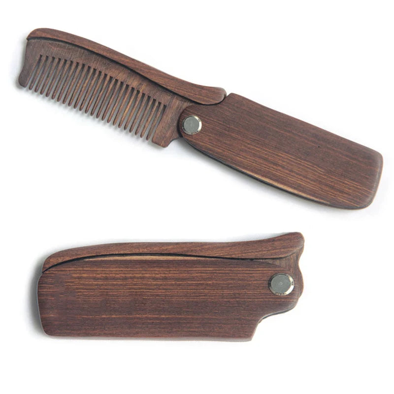 Folding Wooden Beard Comb