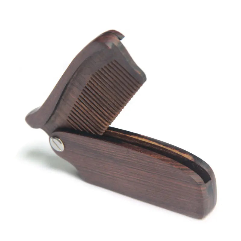 Folding Wooden Beard Comb