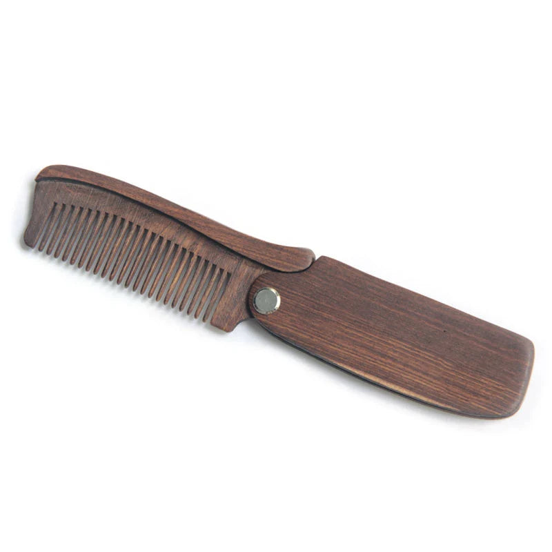 Folding Wooden Beard Comb