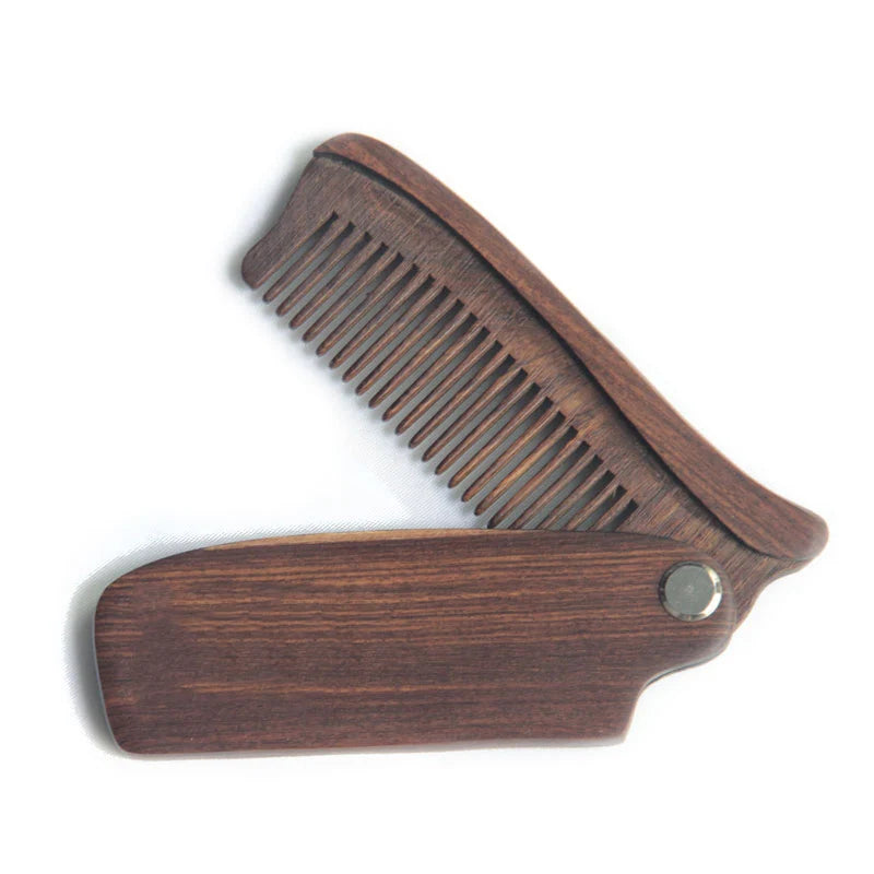 Folding Wooden Beard Comb