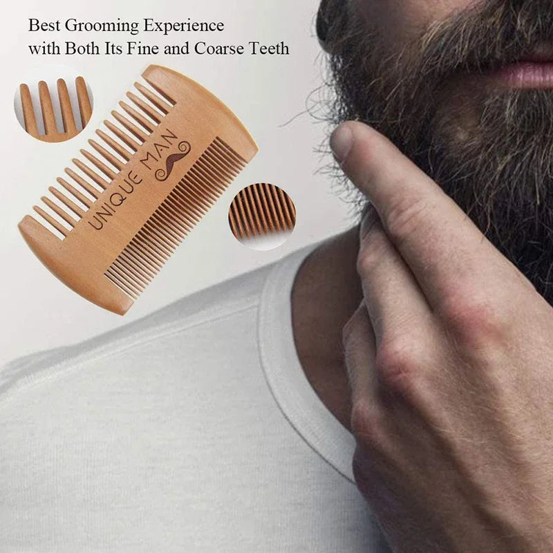 Men Portable Pocket Wooden Comb