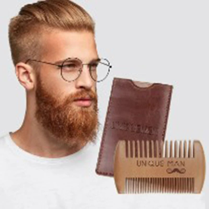 Men Portable Pocket Wooden Comb