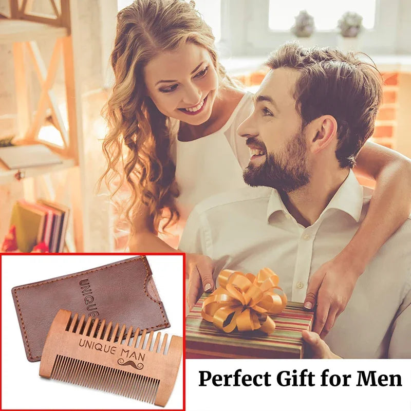 Men Portable Pocket Wooden Comb