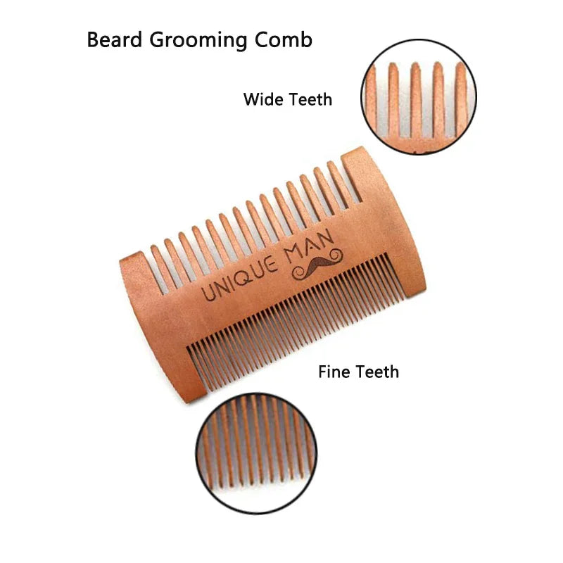 Men Portable Pocket Wooden Comb